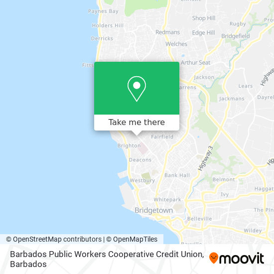 Barbados Public Workers Cooperative Credit Union map
