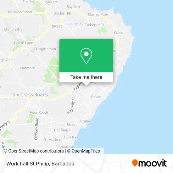 Work hall St Philip map