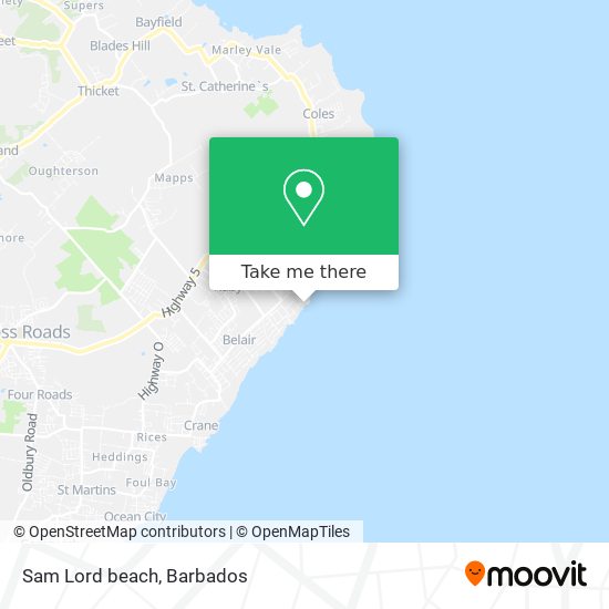 Sam Lord beach map