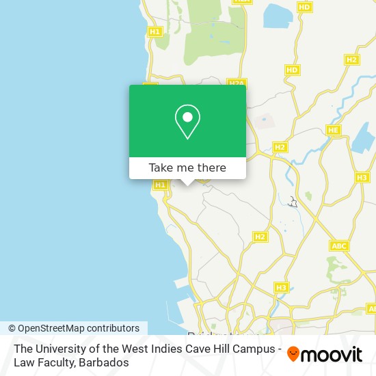 The University of the West Indies Cave Hill Campus - Law Faculty map