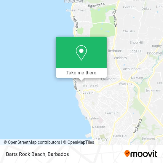 Batts Rock Beach map