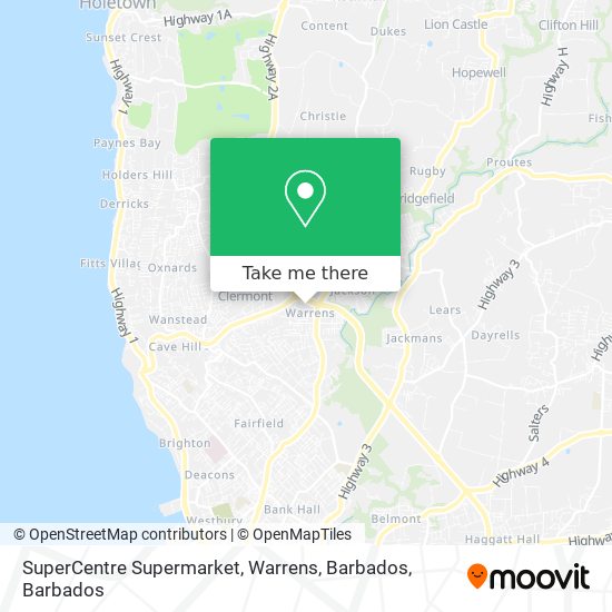 SuperCentre Supermarket, Warrens, Barbados map