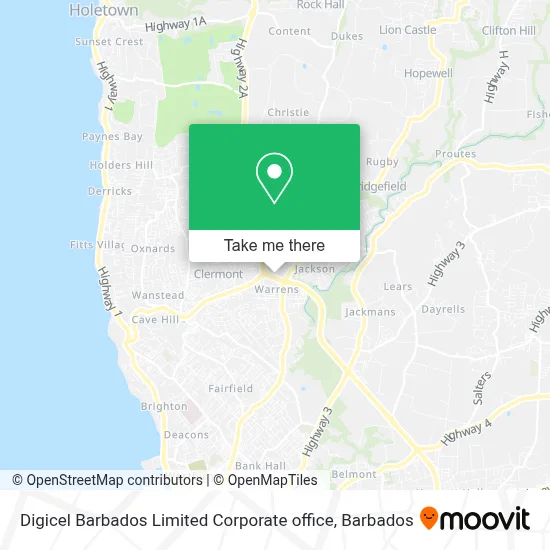 Digicel Barbados Limited Corporate office map