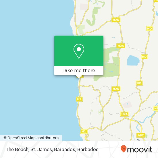The Beach, St. James, Barbados map