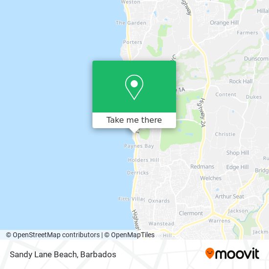 Sandy Lane Beach map