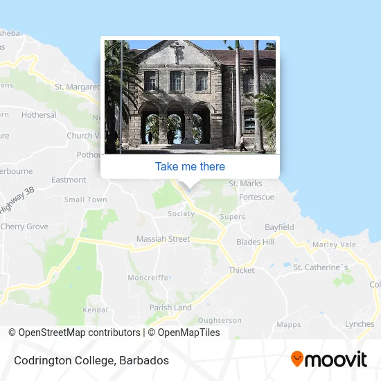 Codrington College map