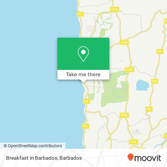 Breakfast in Barbados map