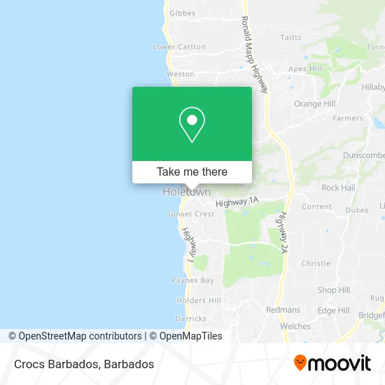 Crocs Barbados map