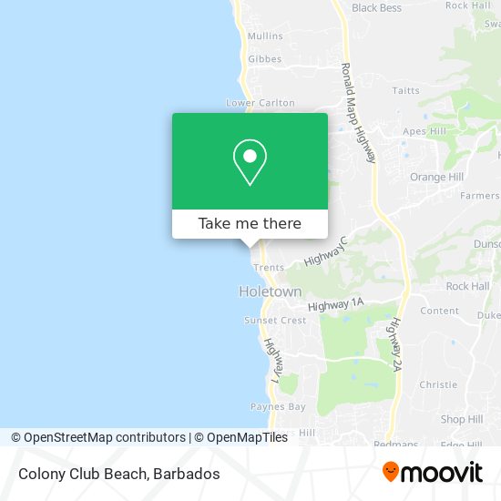 Colony Club Beach map