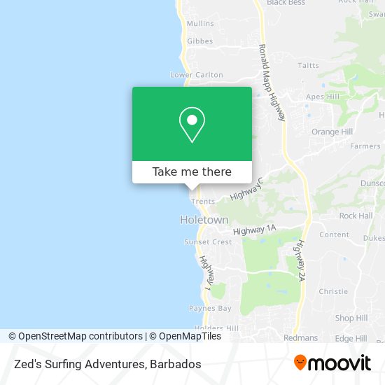 Zed's Surfing Adventures map