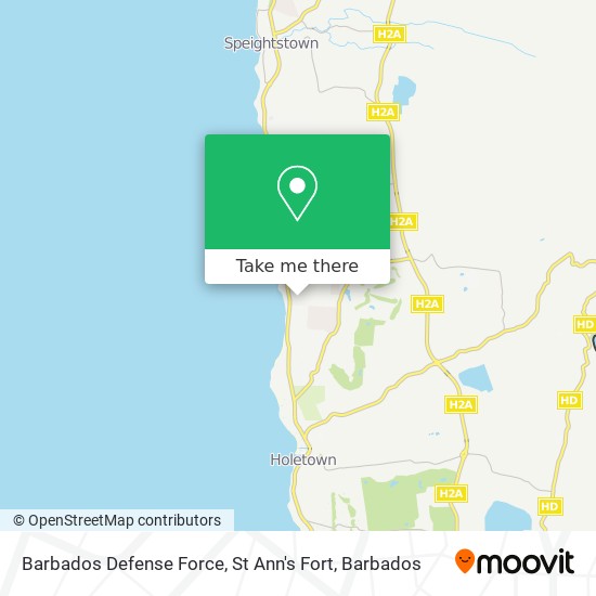 Barbados Defense Force, St Ann's Fort map