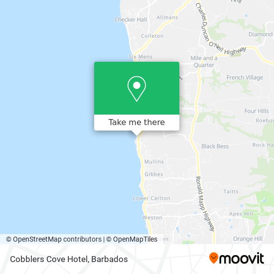 Cobblers Cove Hotel map