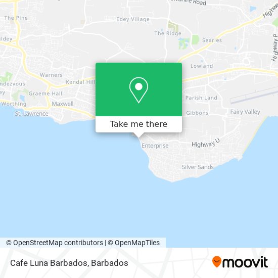 Cafe Luna Barbados map