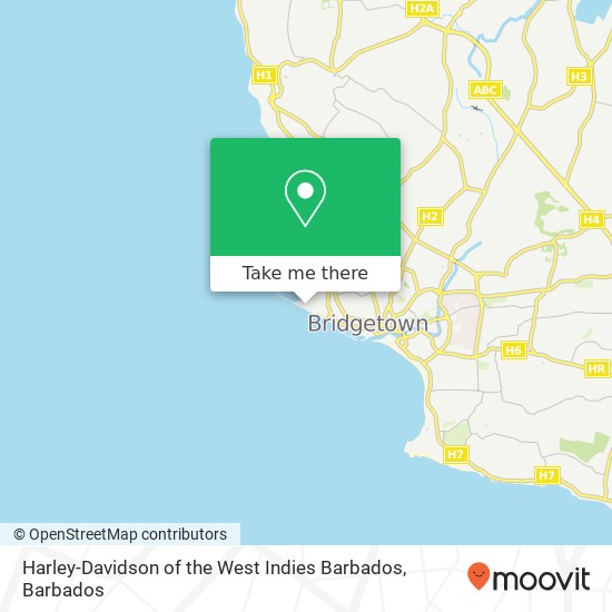 Harley-Davidson of the West Indies Barbados map
