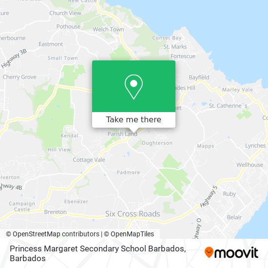 Princess Margaret Secondary School Barbados map