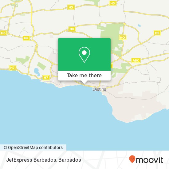 JetExpress Barbados map