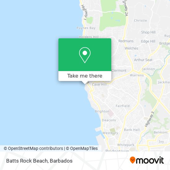 Batts Rock Beach map