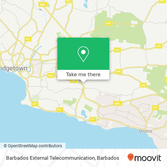 Barbados External Telecommunication map
