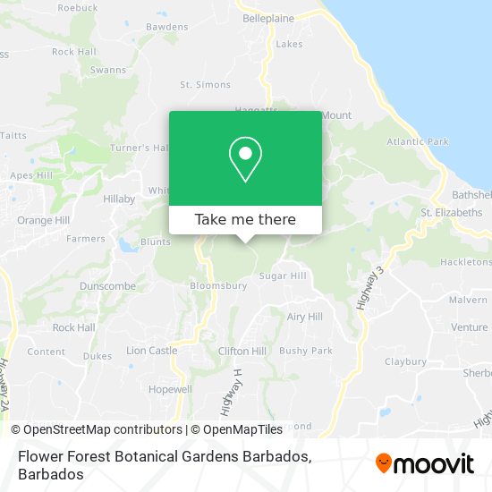 Flower Forest Botanical Gardens Barbados map