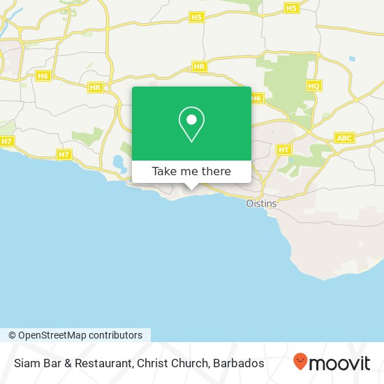Siam Bar & Restaurant, Christ Church map
