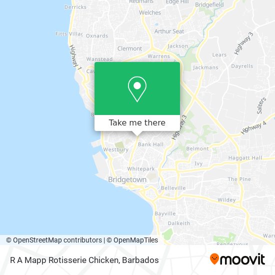 R A Mapp Rotisserie Chicken map