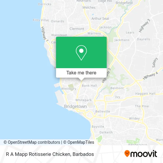 R A Mapp Rotisserie Chicken map
