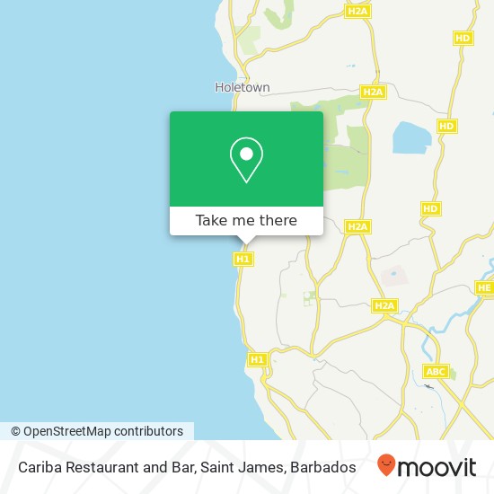 Cariba Restaurant and Bar, Saint James map
