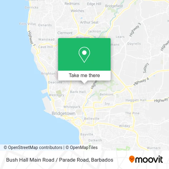 Bush Hall Main Road / Parade Road map