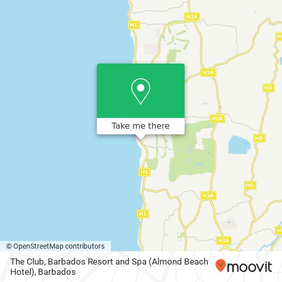 The Club, Barbados Resort and Spa (Almond Beach Hotel) map
