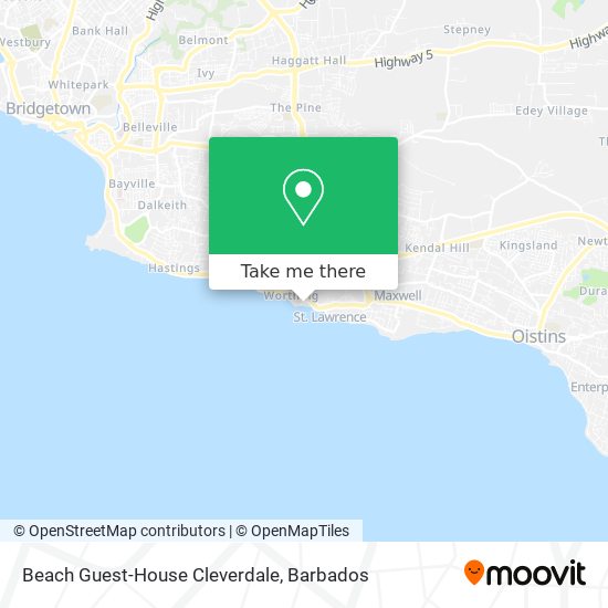 Beach Guest-House Cleverdale map