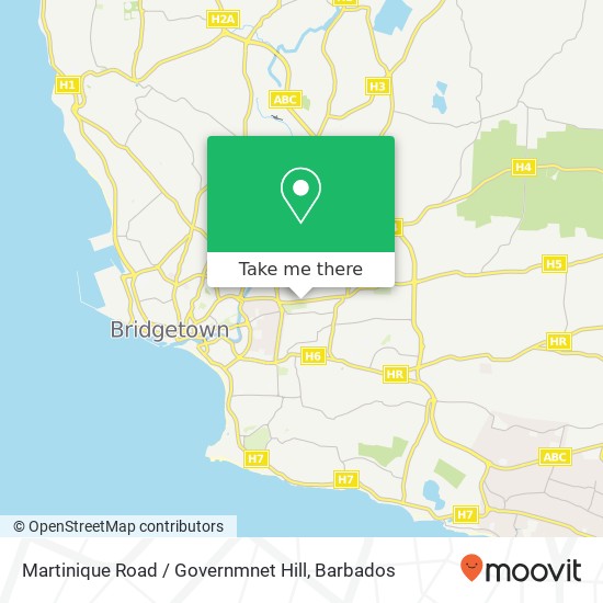 Martinique Road / Governmnet Hill map