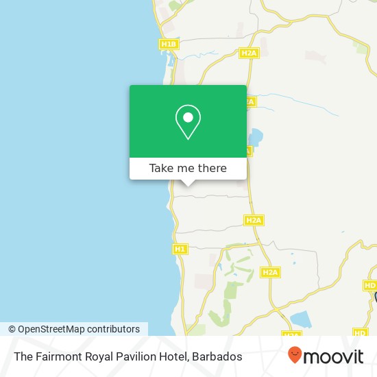 The Fairmont Royal Pavilion Hotel map