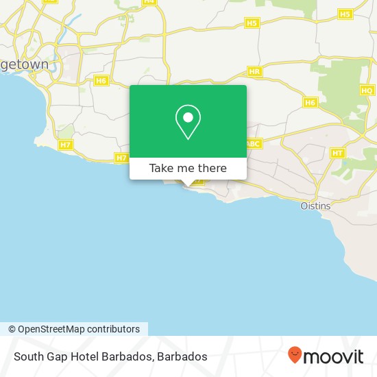 South Gap Hotel Barbados map