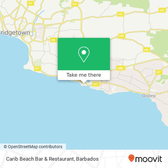 Carib Beach Bar & Restaurant map