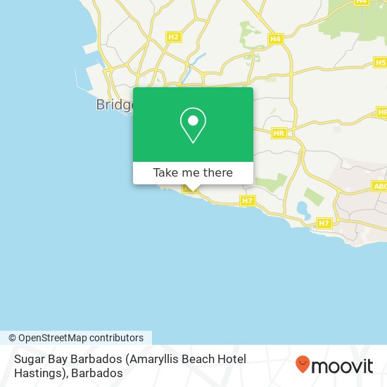 Sugar Bay Barbados (Amaryllis Beach Hotel Hastings) map