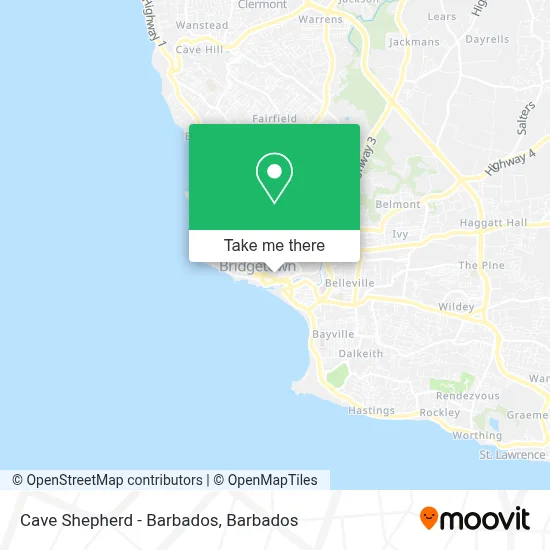 Cave Shepherd - Barbados map
