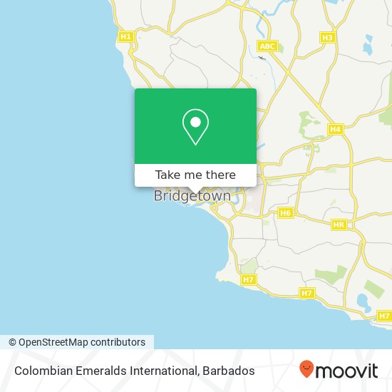 Colombian Emeralds International, Lower Broad Street Bridgetown map