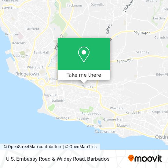 U.S. Embassy Road & Wildey Road map