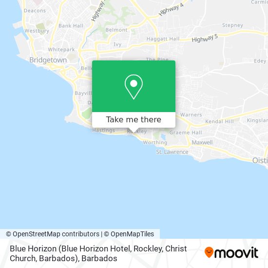 Blue Horizon (Blue Horizon Hotel, Rockley, Christ Church, Barbados) map