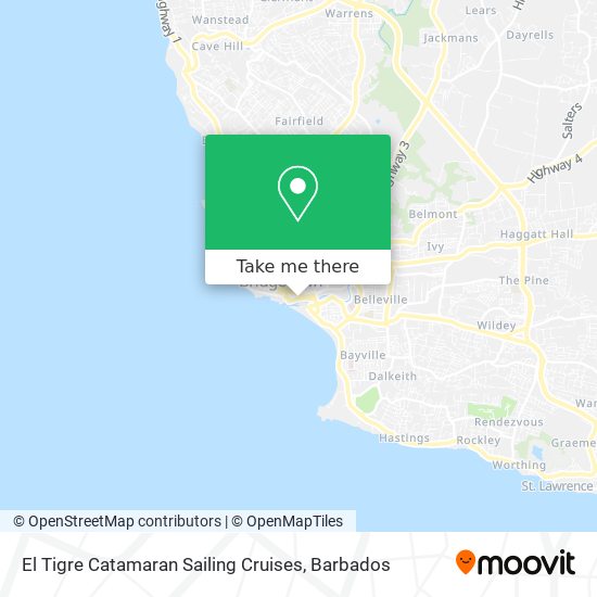 El Tigre Catamaran Sailing Cruises map
