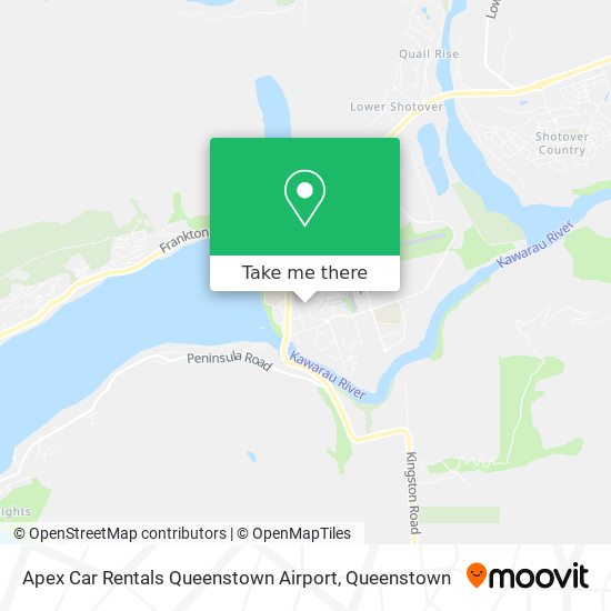 Apex Car Rentals Queenstown Airport map