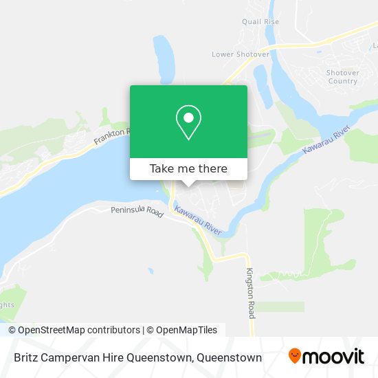 Britz Campervan Hire Queenstown map