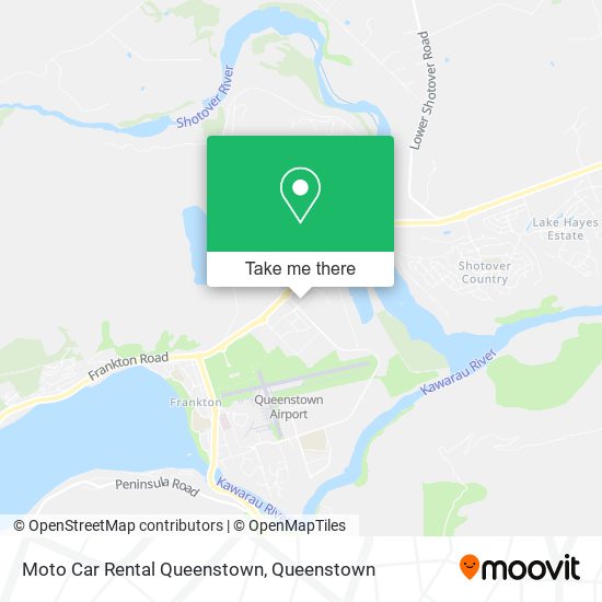 Moto Car Rental Queenstown map
