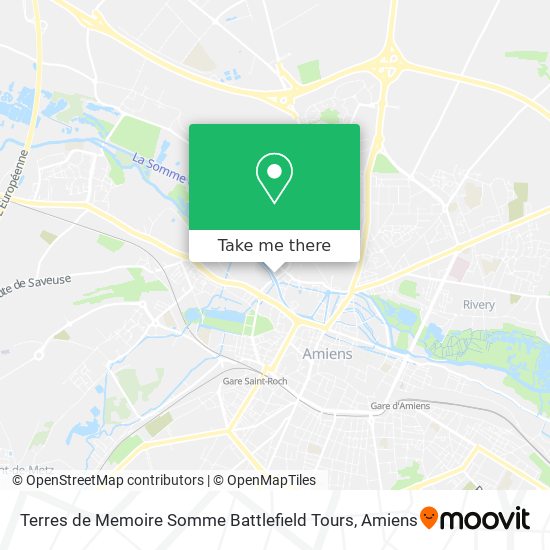 Mapa Terres de Memoire Somme Battlefield Tours