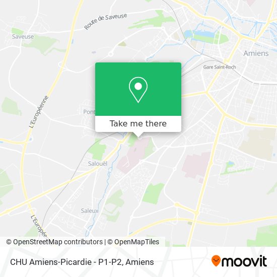 CHU Amiens-Picardie - P1-P2 map