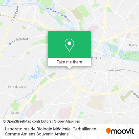 Laboratoires de Biologie Médicale. Cerballiance Somme Amiens Souvenir map