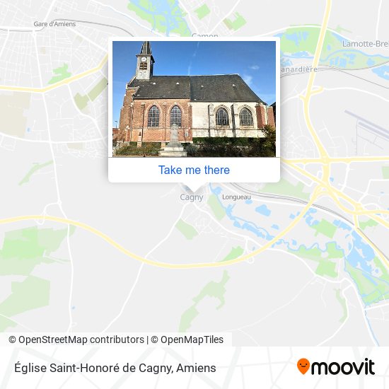 Mapa Église Saint-Honoré de Cagny