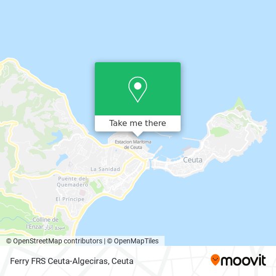 Ferry FRS Ceuta-Algeciras map