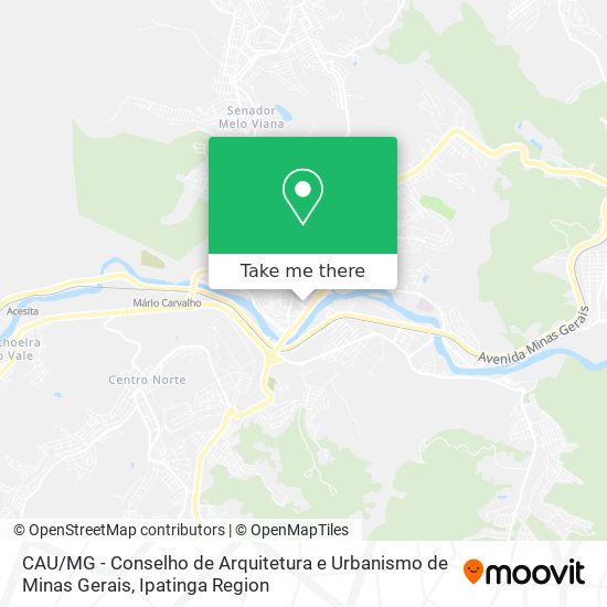 CAU / MG - Conselho de Arquitetura e Urbanismo de Minas Gerais map