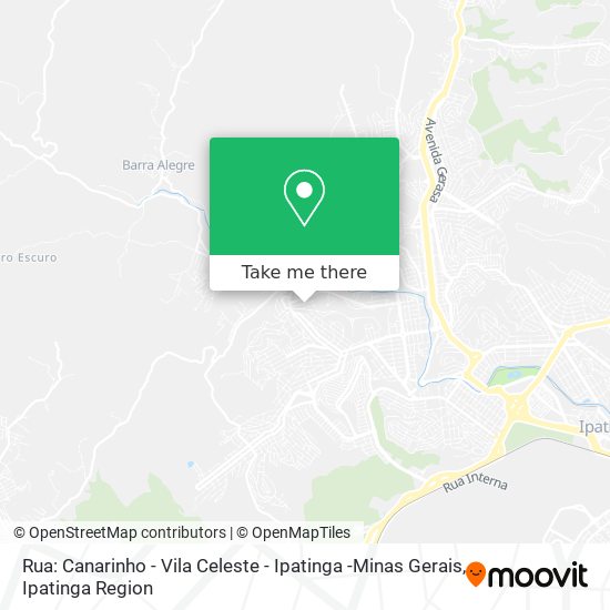 Mapa Rua: Canarinho - Vila Celeste - Ipatinga  -Minas Gerais